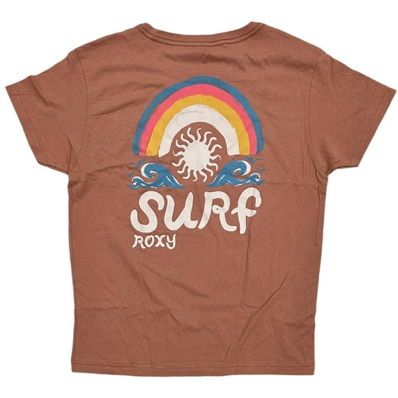 Roxy Women's T-Shirt Printed Surf Boyfriend Relaxed Fit Short Sleeve Tee Top (X-Small, Cinnamon)