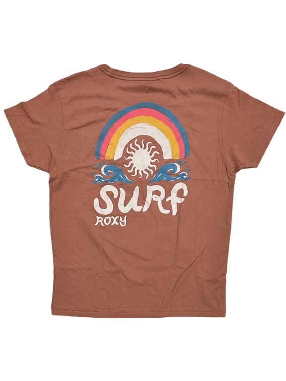Women's T-Shirt Printed Surf Boyfriend Relaxed Fit Short Sleeve Tee Top (X-Small, Cinnamon)