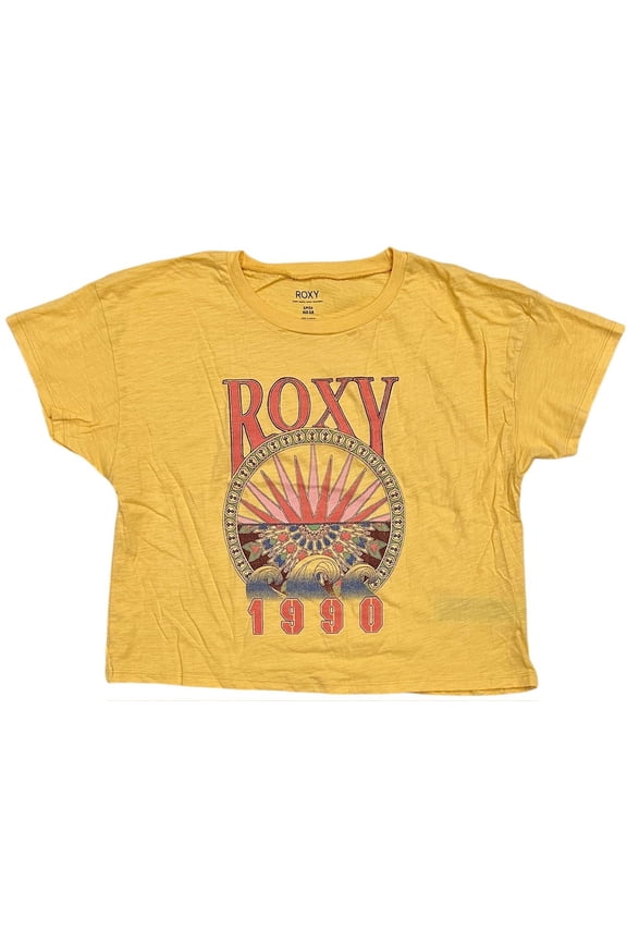 Women's T-Shirt Surfs Up Boyfriend Relaxed Fit Short Sleeve Tee Top (Small, Cornsilk (Yellow))