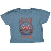 Roxy Women's T-Shirt Surfs Up Boyfriend Relaxed Fit Short Sleeve Tee Top X-Small, Ocean Blue