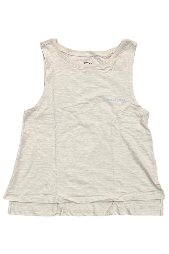 Women's Tank Top Dream of Aloha Cotton Slub Jersey Muscle Tee T-Shirt Top (Large, Sand (Beige))
