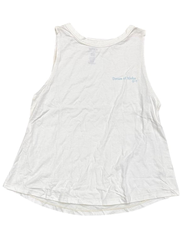 Women's Tank Top Dream of Aloha Muscle Tee T-Shirt Top (Large, Cream)