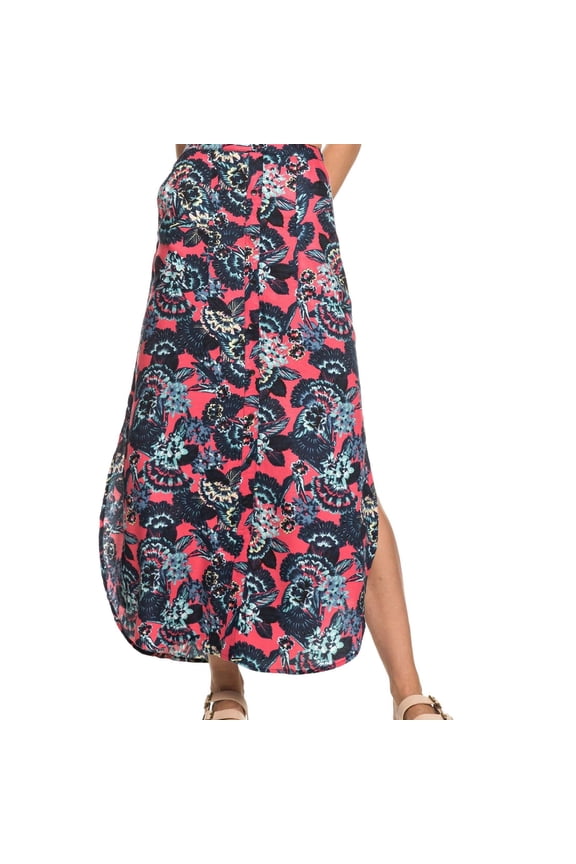 Womens Island Floral Maxi Skirt, Pink, X-Large