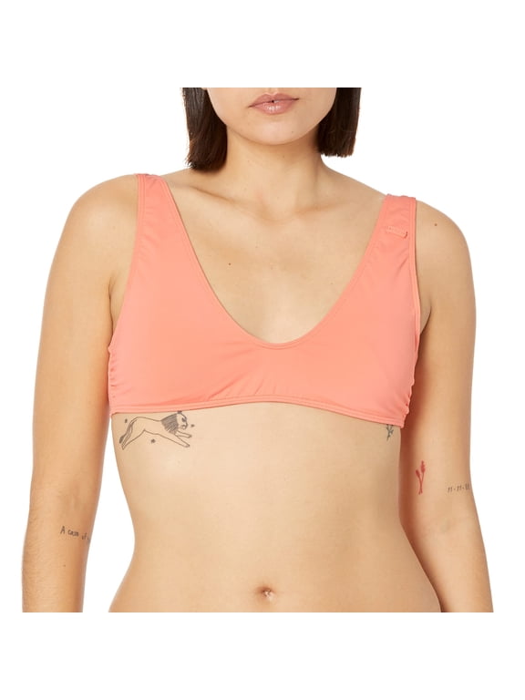 Womens Juniors Back Tie Removable Padding Bikini Swim top