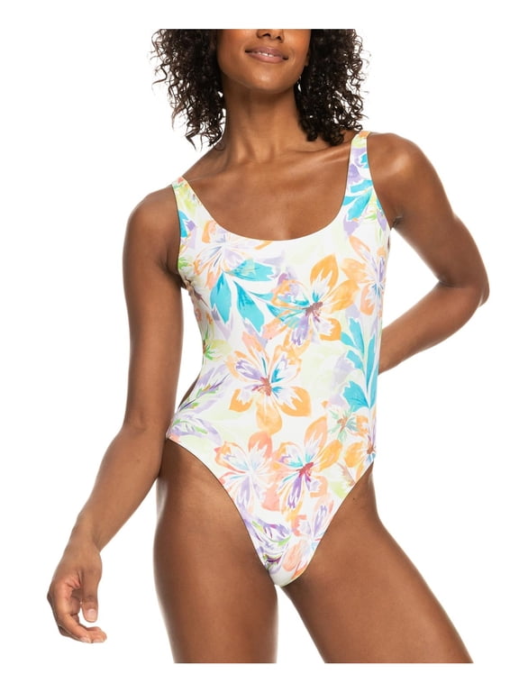 Womens Juniors Open Back Reversible One-Piece Swimsuit