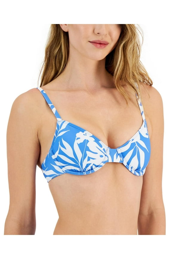 Womens Juniors Printed Underwire Bikini Swim top