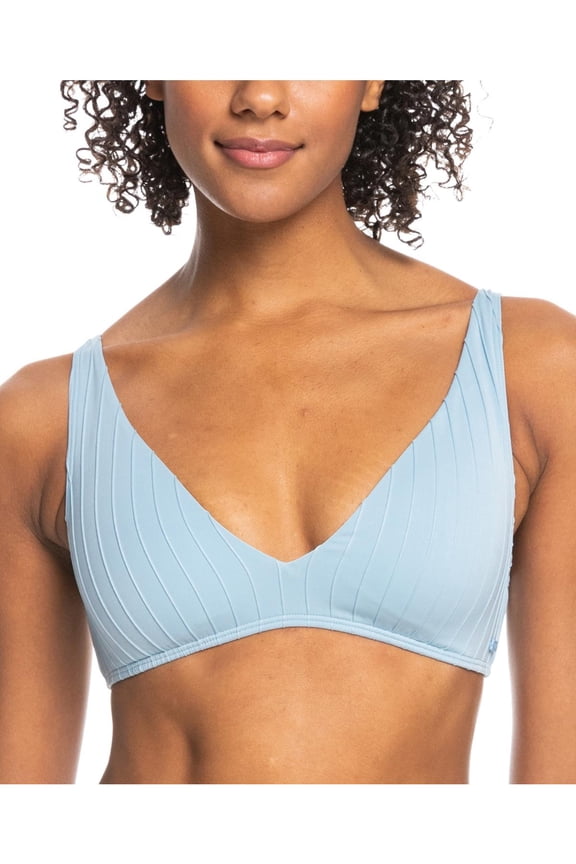 Womens Juniors Ribbed Removable adding Bikini Swim top