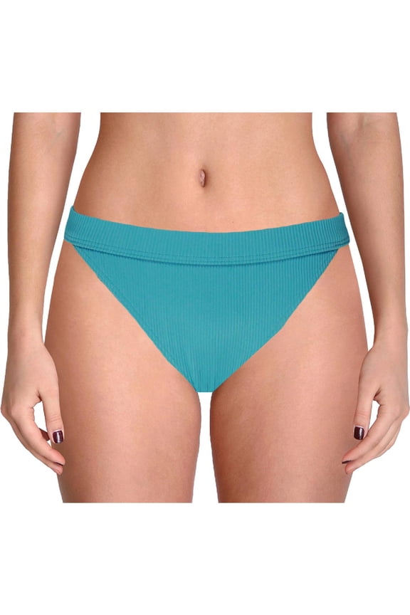 Womens Mind Of Freedom Ribbed Solid Swim Bottom Separates Blue S