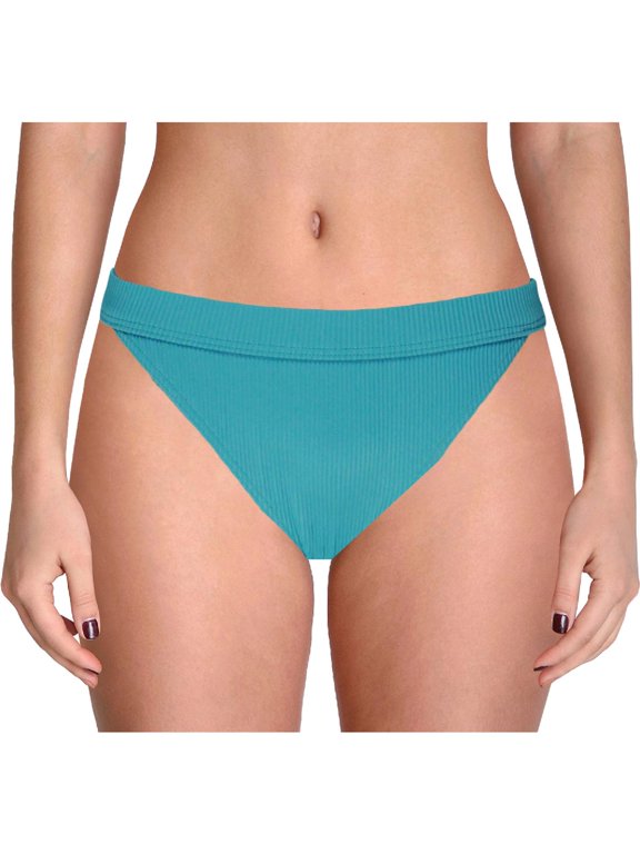 Womens Mind Of Freedom Ribbed Solid Swim Bottom Separates Blue S