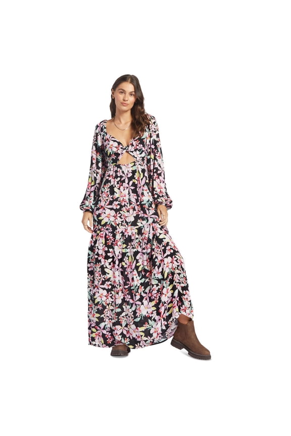 Womens On Holiday Floral Cutout Full-Length Maxi Dress, Pink, X-Small
