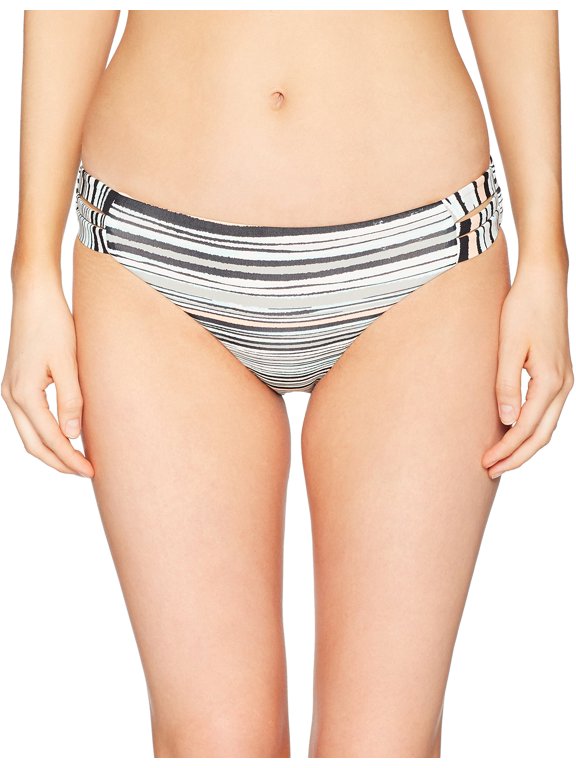 Womens Small Stripe Strappy Bikini Bottom Swimwear