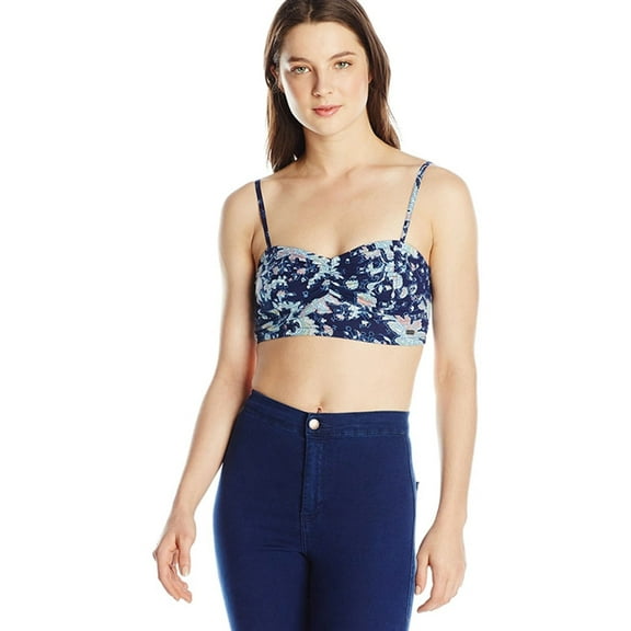 Roxy Womens Starlet Bralette Cami Tank Top, Blue, Small