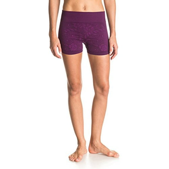 Roxy Womens Stunner Seamless Athletic Workout Shorts Blackberry S