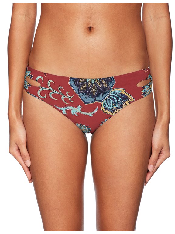 Womens Swiwmear Terracotta Small Floral Bikini Bottom