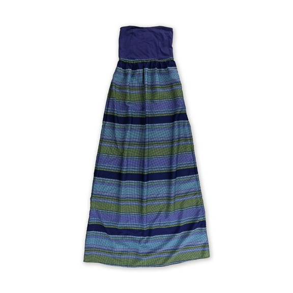 Roxy Womens Viewed Maxi Strapless Dress, Blue, X-Small