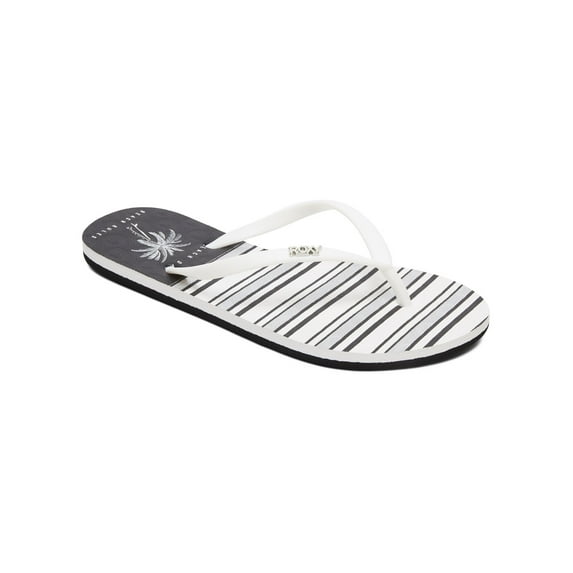 Roxy Womens Viva Stamp II Flip Flops Casual Sandals - Black/White