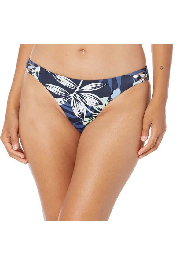 mens Print Beach Classics Hipster Bikini Bottoms, Mood Indigo Seaside Tropics, X-Small US