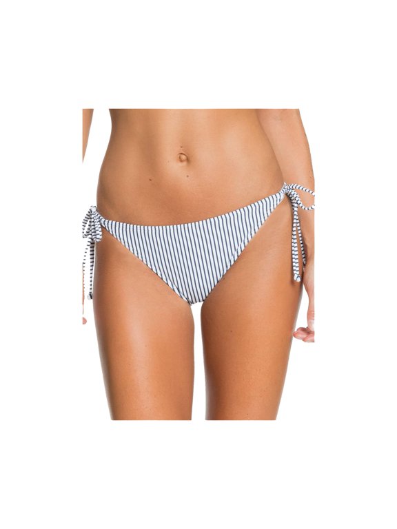 womens Printed Beach Classics Moderate Tie Side Bikini Bottoms, Mood Indigo Colif Stripes212, Large US