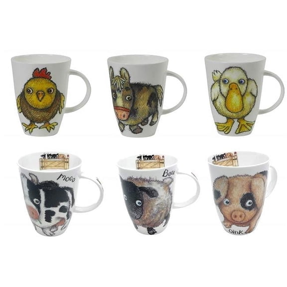 Roy Kirkham ER2338 90 mm Please Shut the Gate Louise Mugs - Set of 6