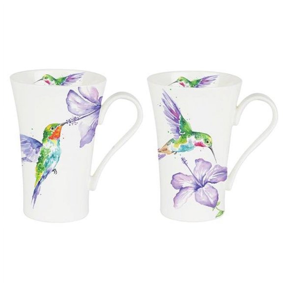 Roy Kirkham ER24121 600 ml Humming Birds Multi Latte Mugs, Multi Color - Set of 6