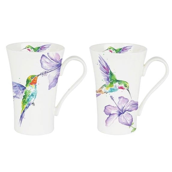 Roy Kirkham ER24121 600 ml Humming Birds Multi Latte Mugs, Multi Color - Set of 6