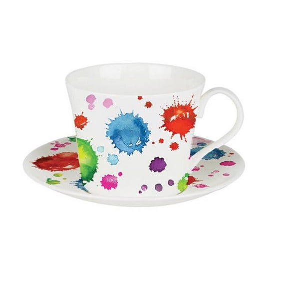 Roy Kirkham ER28140 105 mm Splash Color Breakfast Cups & Saucers - Set of 2