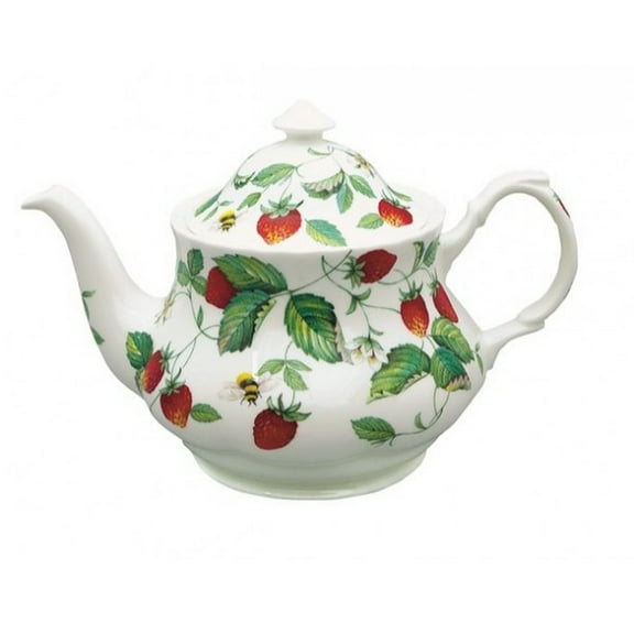 Roy Kirkham ER3102 Roy Kirkham Teapot - Alpine Strawberry, Bone China Ceramic Made in England