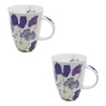 thumbnail image 1 of Roy Kirkham Sweet Pea Traditional Ceramic Louise Mugs in White/Purple (Set of 2), 1 of 1