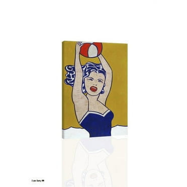 "Roy Lichtenstein, Girl With Ball - Canvas OR Print Wall Art"