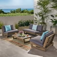 thumbnail image 1 of Roy Outdoor 4 Seater Chat Set with Coffee Table, Gray and Dark Gray, 1 of 11