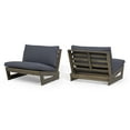 thumbnail image 1 of Roy Outdoor Acacia Wood Club Chairs with Cushions, Set of 2, Gray and Dark Gray, 1 of 10
