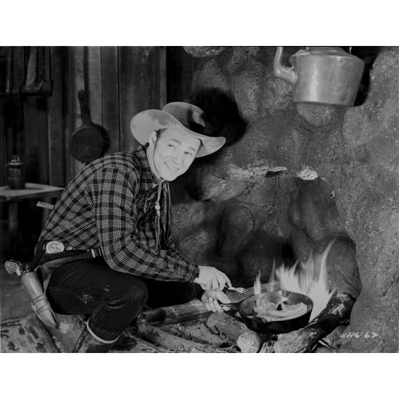 Roy Rogers Cooking with Cowboy Outfit Photo Print (8 x 10)