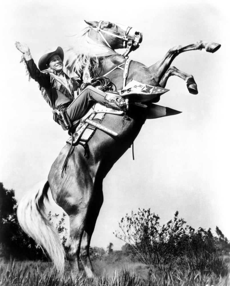 Roy Rogers Riding Trigger Canvas Art - (16 x 20)