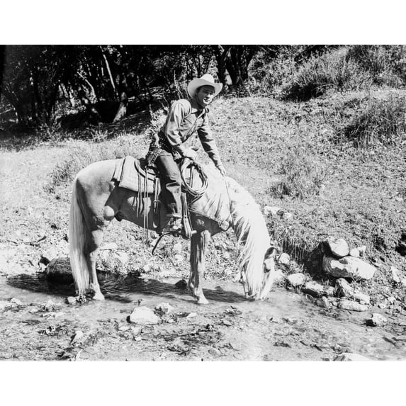 Roy Rogers Riding a standing Horse Photo Print (8 x 10)