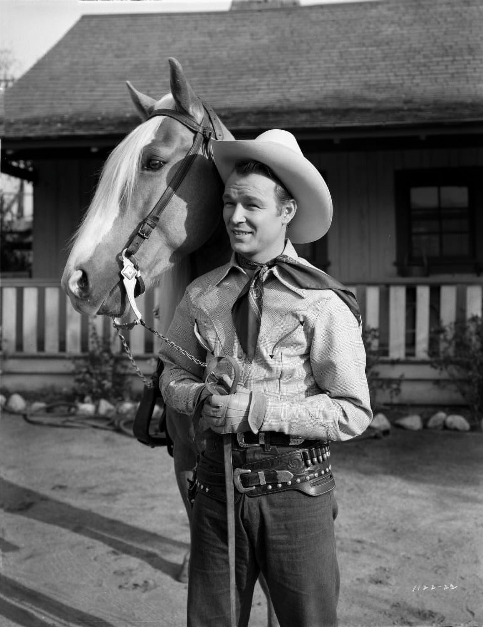 Roy Rogers standing and Holding the Horse's Reins Photo Print (24 x 30 ...