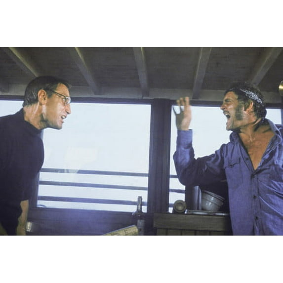 Roy Scheider and Robert Shaw argue on boat in Jaws 24x36 Poster