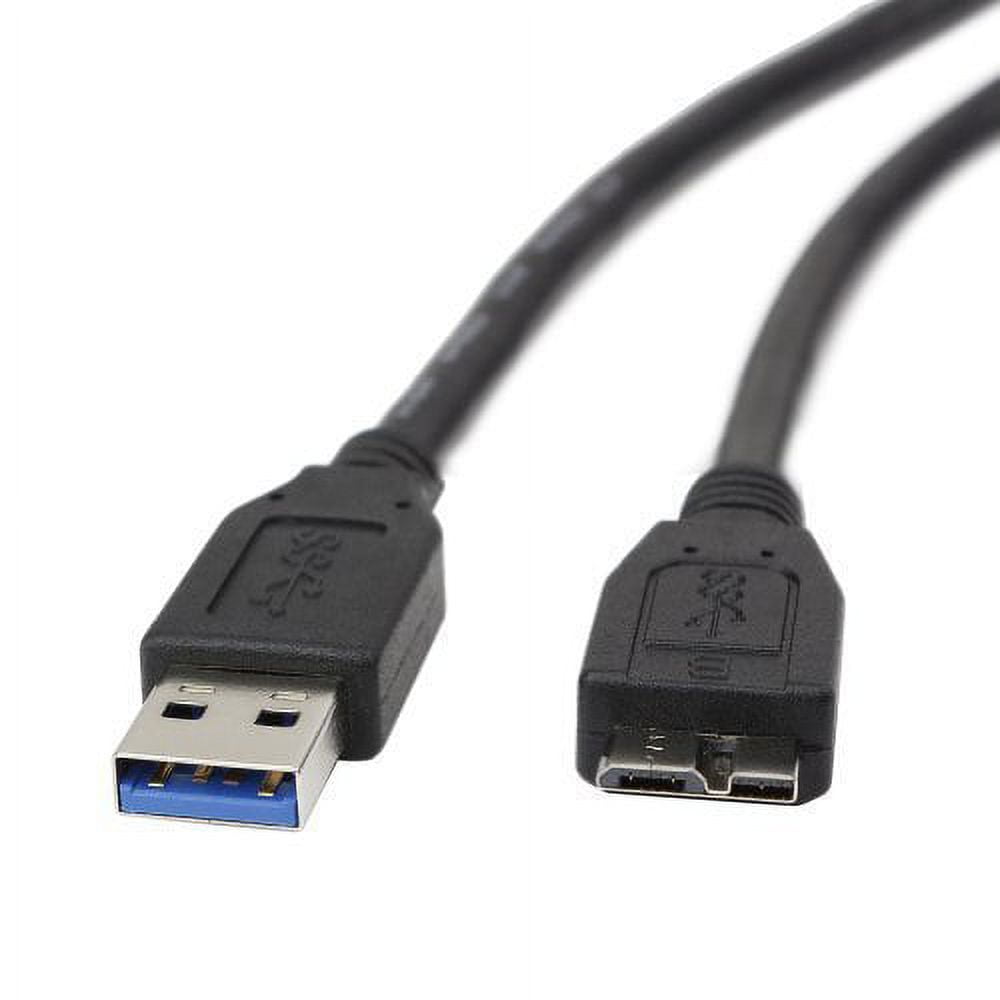 (2 Pack) Superspeed USB 3.0 Cable USB-A Male to USB Micro B - (1.5 Feet)  Black for WD My Passport Ultra, My Passport X Portable USB 3.0 Hard Drive