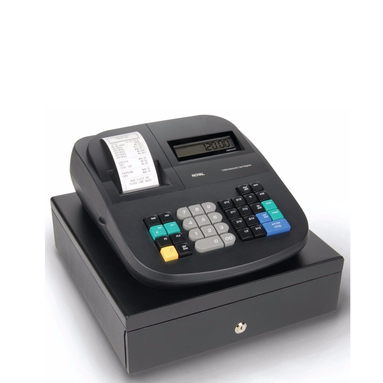 Royal 120DX Electronic Cash Register, NineDigit LCD Clerk Screen