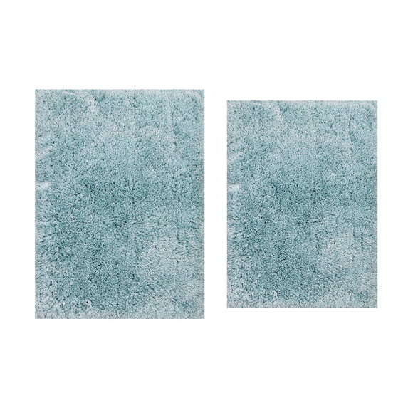 Royal 2-Piece Microfiber Bath Rug Set, Non-Slip Rubber Backing, Ultra-Absorbent, Quick-Dry, Machine Washable Plush Bathroom Mats for Shower and Tub, Soft Comfort, Turquoise