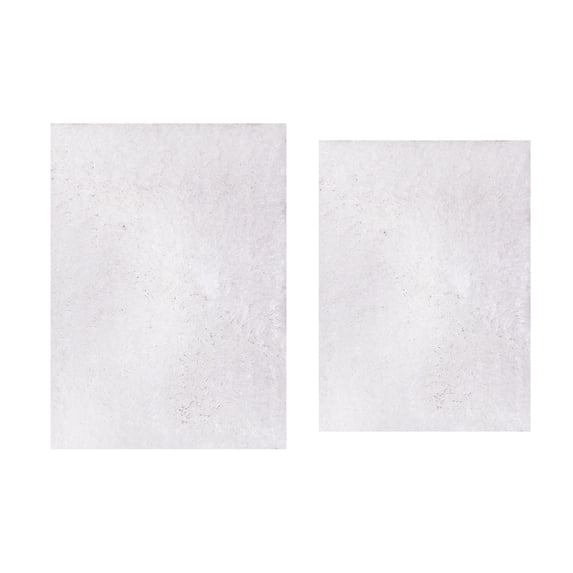 Royal 2-Piece Microfiber Bath Rug Set, Non-Slip Rubber Backing, Ultra-Absorbent, Quick-Dry, Machine Washable Plush Bathroom Mats for Shower and Tub, Soft Comfort, White