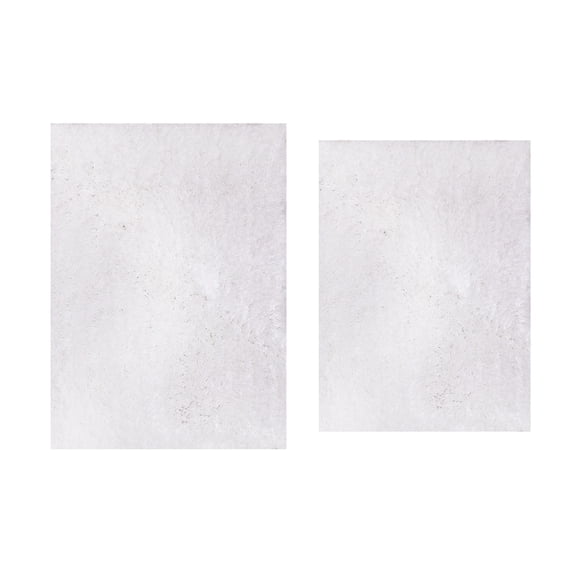 Royal 2-Piece Microfiber Bath Rug Set, Non-Slip Rubber Backing, Ultra-Absorbent, Quick-Dry, Machine Washable Plush Bathroom Mats for Shower and Tub, Soft Comfort, White