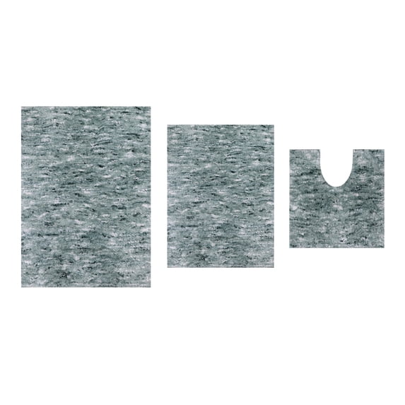 Royal 3-Piece Microfiber Bath Rug Set, Soft Plush Bathroom Mats with Non-Slip Rubber Backing, Quick-Dry, Ultra-Absorbent, Machine Washable Rugs for Shower, Tub, Vanity, and Toilet Areas, Green