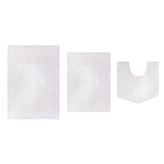 Royal 3-Piece Microfiber Bath Rug Set, Soft Plush Bathroom Mats with Non-Slip Rubber Backing, Quick-Dry, Ultra-Absorbent, Machine Washable Rugs for Shower, Tub, Vanity, and Toilet Areas, White