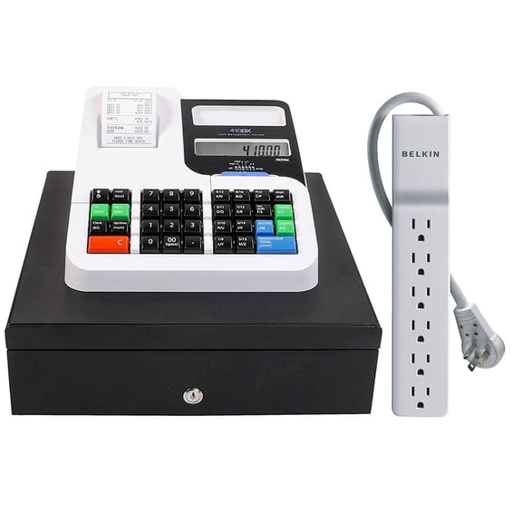 Royal 410DX Cash Register + 6-Outlet Surge Protector