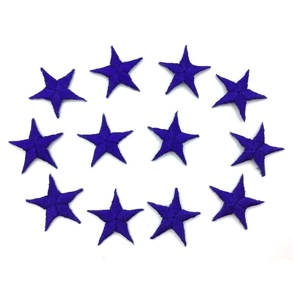 Royal Star Embroidered Press-On Appliqu 7/8 Pack of 12 Iron-On, Stick-On or Press-On