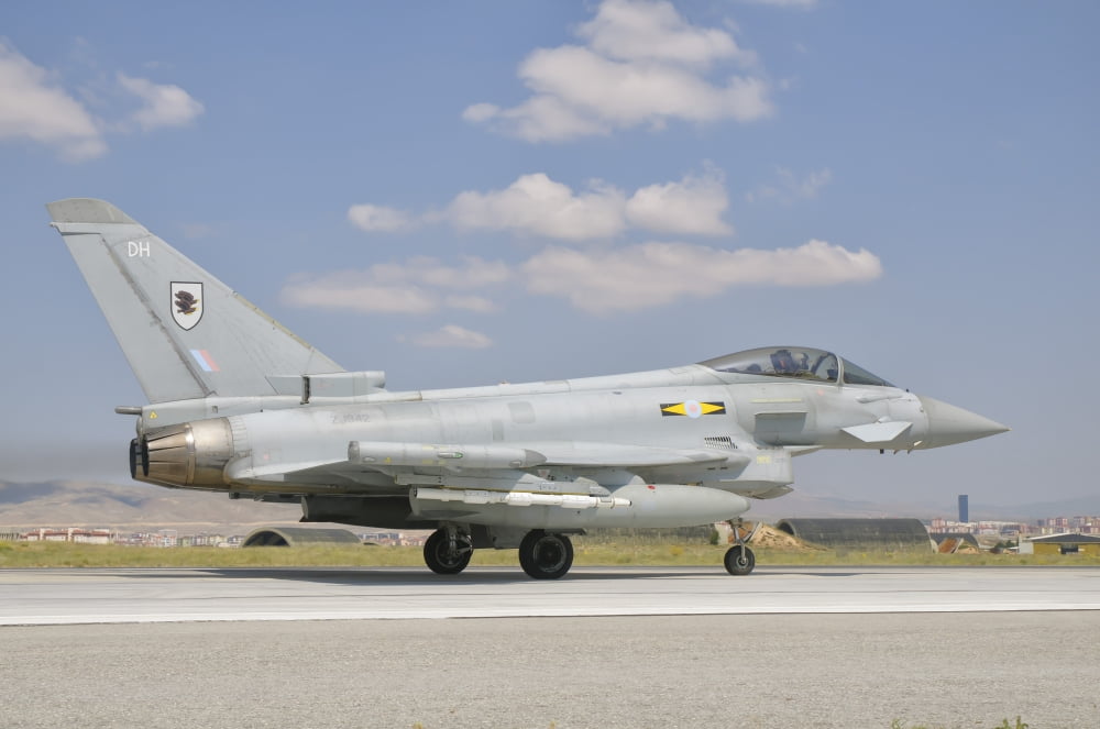 Royal Air Force EF-2000 Typhoon at Konya Air Base Turkey Canvas Art - Giovanni CollaStocktrek Images (17 x 12)