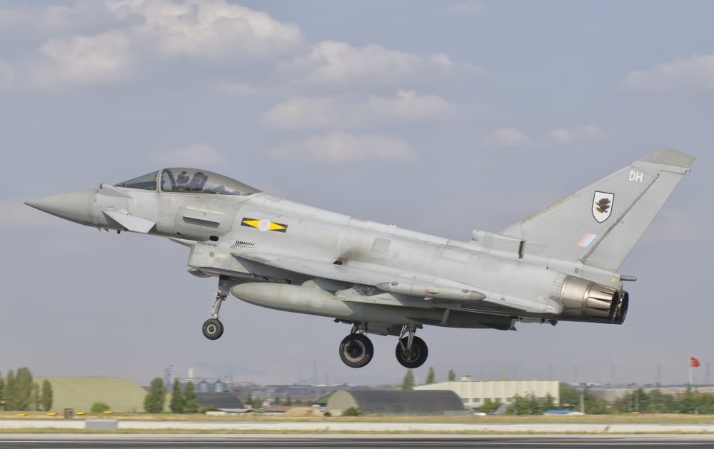 Royal Air Force EF-2000 Typhoon during Exercise Anatolian Eagle Canvas Art - Giovanni CollaStocktrek Images (35 x 22)