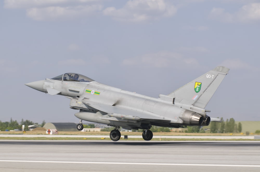 Royal Air Force EF-2000 Typhoon during Exercise Anatolian Eagle Canvas Art - Giovanni CollaStocktrek Images (35 x 23)
