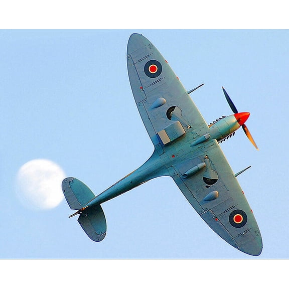 Royal Air Force Spitfire at Bentley Priory - 20x30 Inch Laminated Aviation Poster - Stunning Detail and Bold Colors