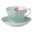 thumbnail image 1 of Royal Albert Polka Rose Teacup & Saucer - Vintage Set - Polka Rose Collection - Fine Bone China with Classic Form - Hand Wash Only - Packaged in Gift Box, 1 of 7